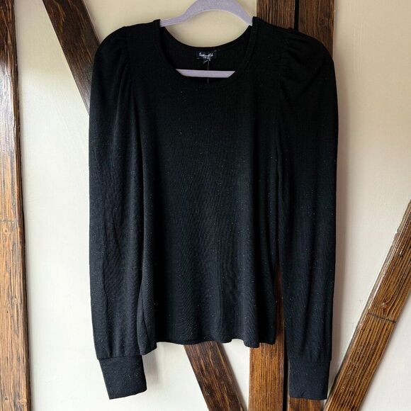 Splendid Long Sleeve Black Top - Picture 1 of 8